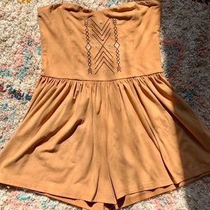 Suede Tan Romper